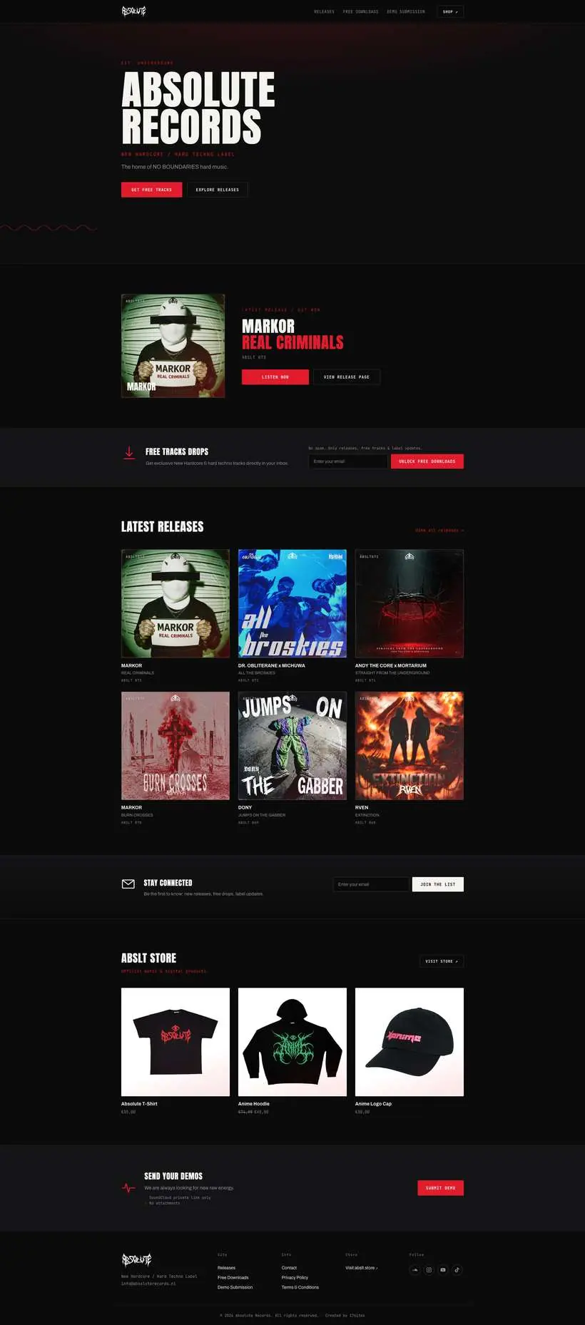 Volledige paginaschermafbeelding van absoluterecords.nl